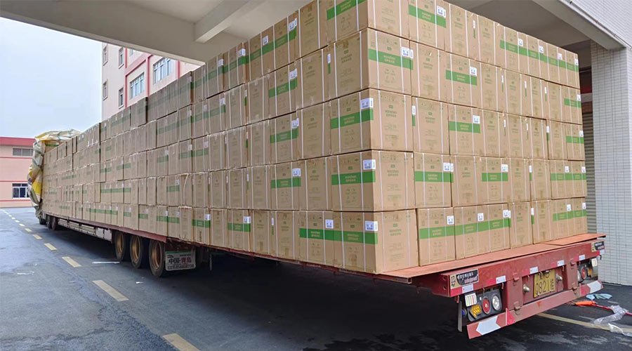 場面壯觀！國內(nèi)某知名品牌客戶2000臺波輪洗衣機高效裝柜完畢